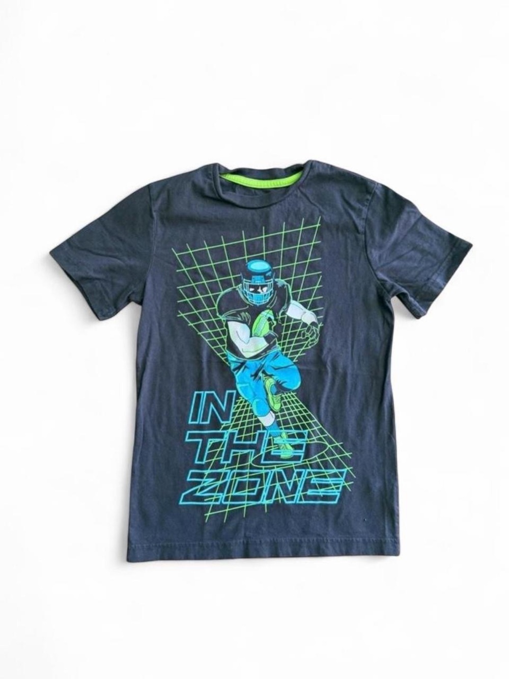 Circo Boys Medium 8-10 "In The Zone" Football Grid Graphic T-Shirt Charcoal Gray